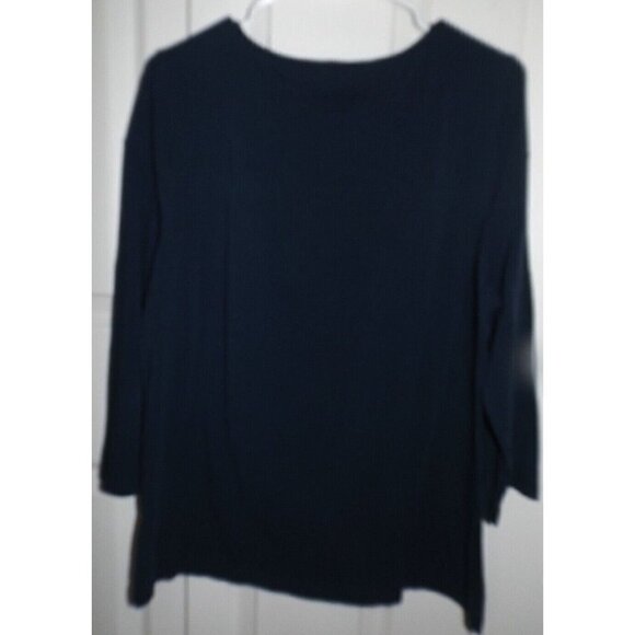 Nautica XL 3/4 sleeve boatneck cotton t-shirt button shoulder - Picture 3 of 5